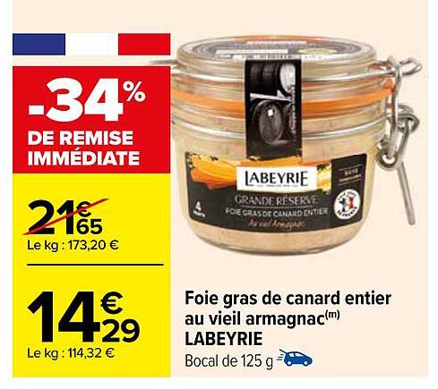 foie gras de canard entier au vieil armagnac labeyrie