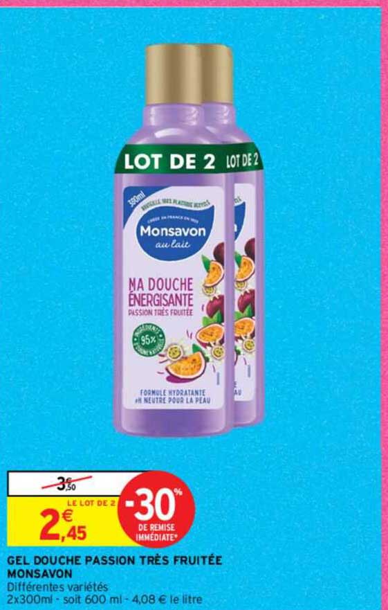 gel douche passion très fruitée monsavon