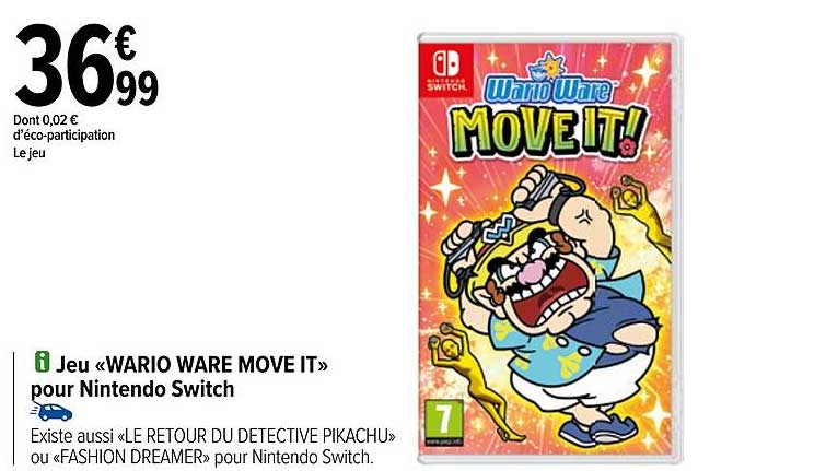 jeu "wario ware move it" pour nintendo switch