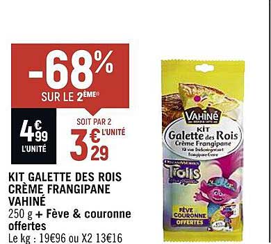 kit galette des rois crème frangipane vahiné