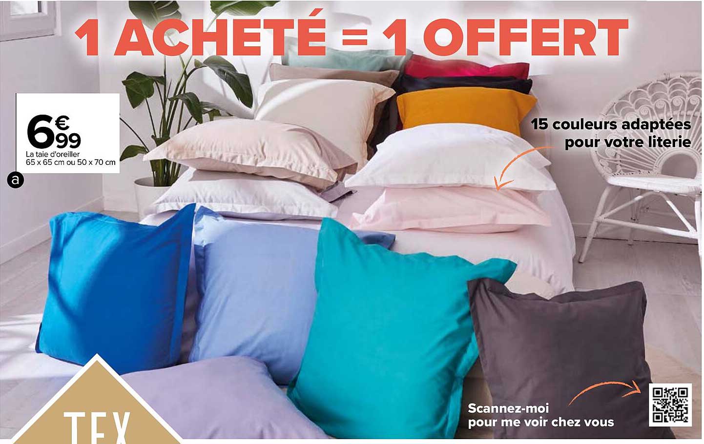 La Taie D'oreiller 65 X 65 Cm Ou 50 X 70 Cm