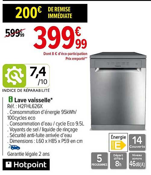 lava vaisselle hotpoint