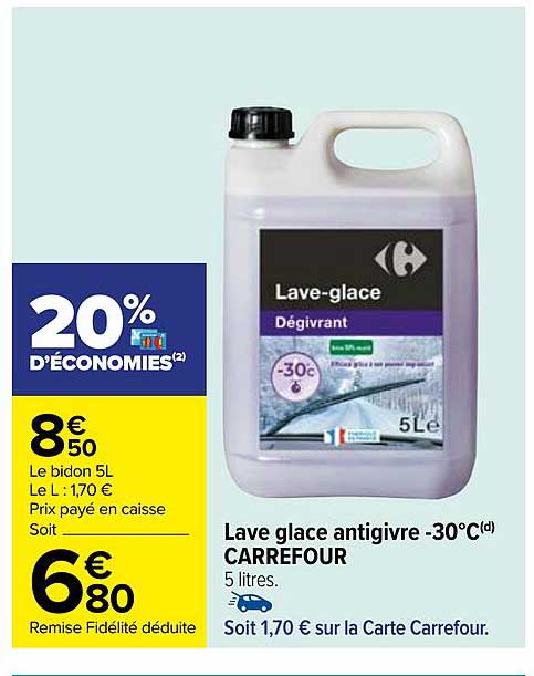 lave glace antigivre -30°c carrefour