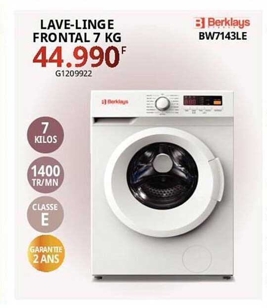 lave-linge frontal 7 kg berklays