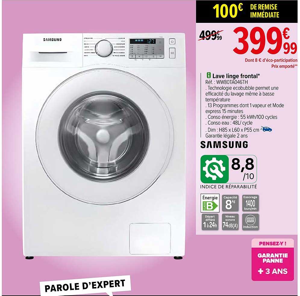 lave linge frontal samsung