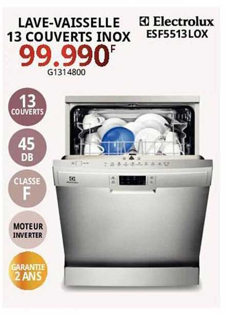 lave-vaisselle 13 couverts inox electrolux