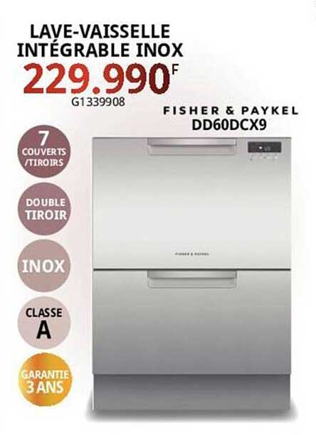 lave-vaisselle intégrable inox fisher & paykel