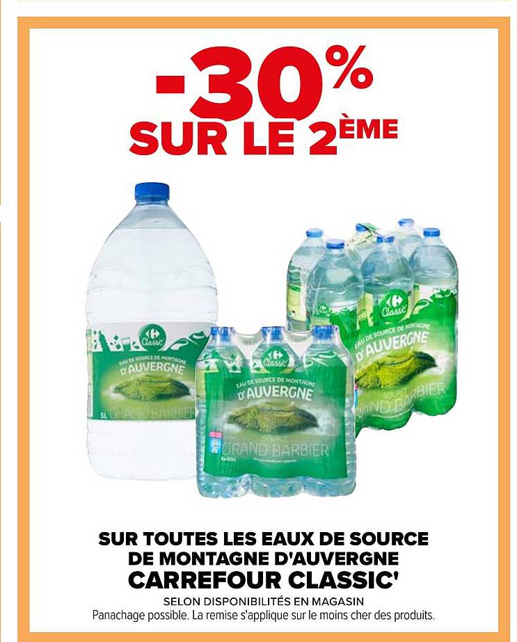 les eaux de source de montagne d'auvergne carrefour classic'