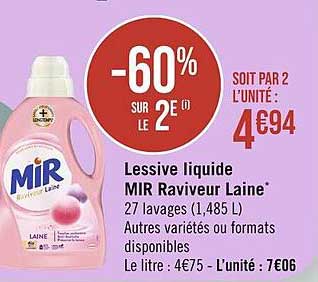 lessive liquide mir raviveur laine