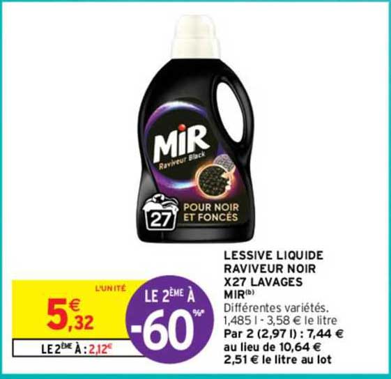 lessive liquide raviveur noir x 27 lavages mir