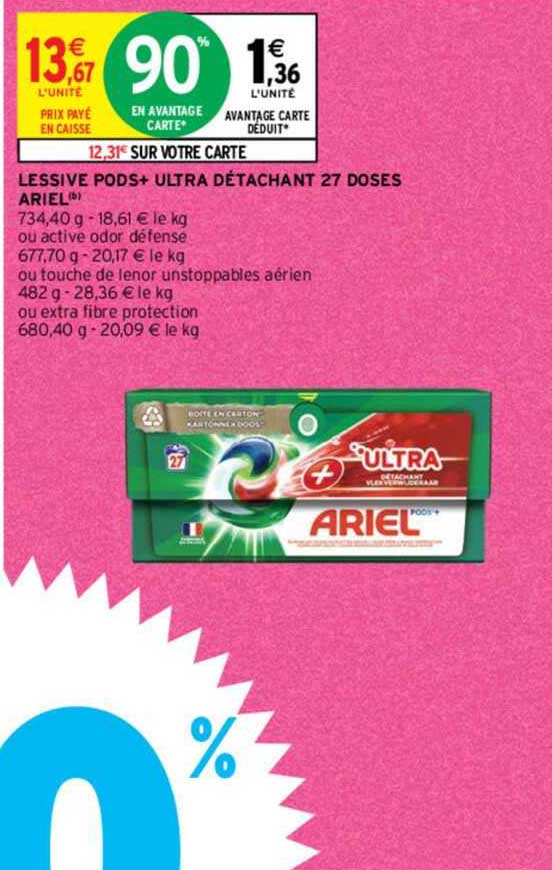 Lessive Pods+ Ultra Détachant 27 Doses Ariel
