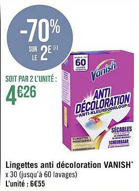 lignettes anti décoloration vanish