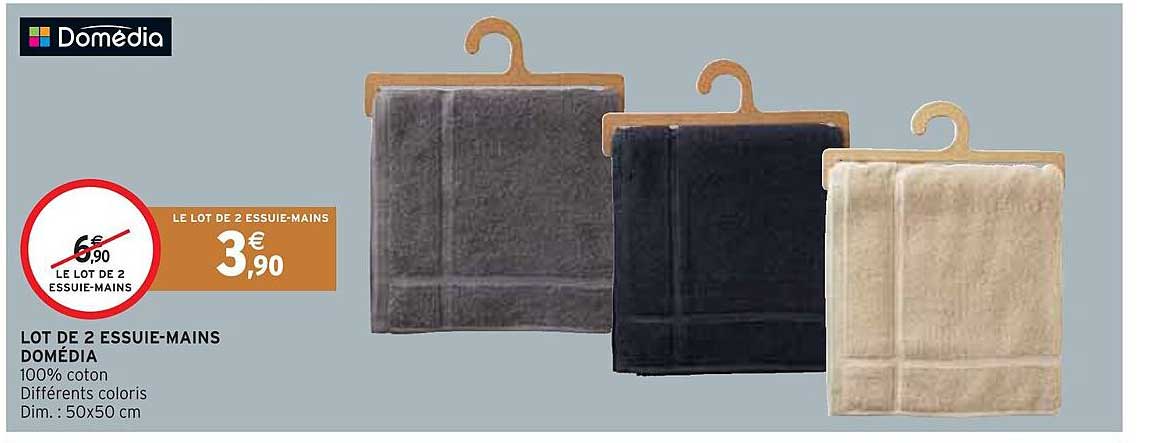 lot de 2 essuie-mains domédia