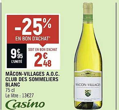 mâcon-villages a.o.c. club des sommeliers blanc