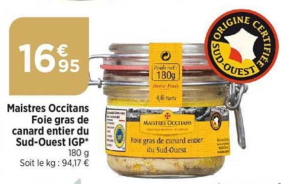 maistres occitans foie gras de canard entier du sud-ouest igp