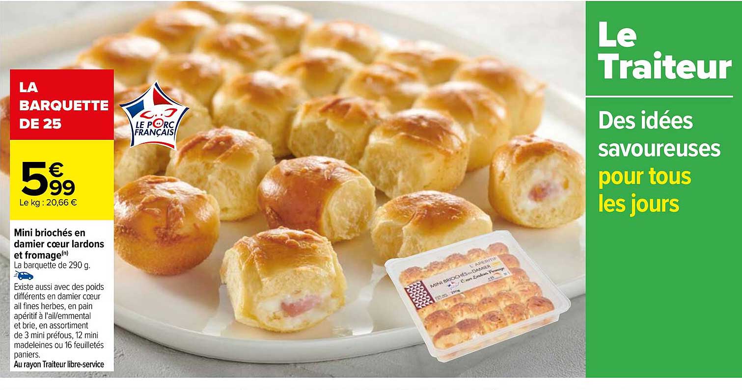 Mini Briochés En Damier Cœur Lardons Et Fromage