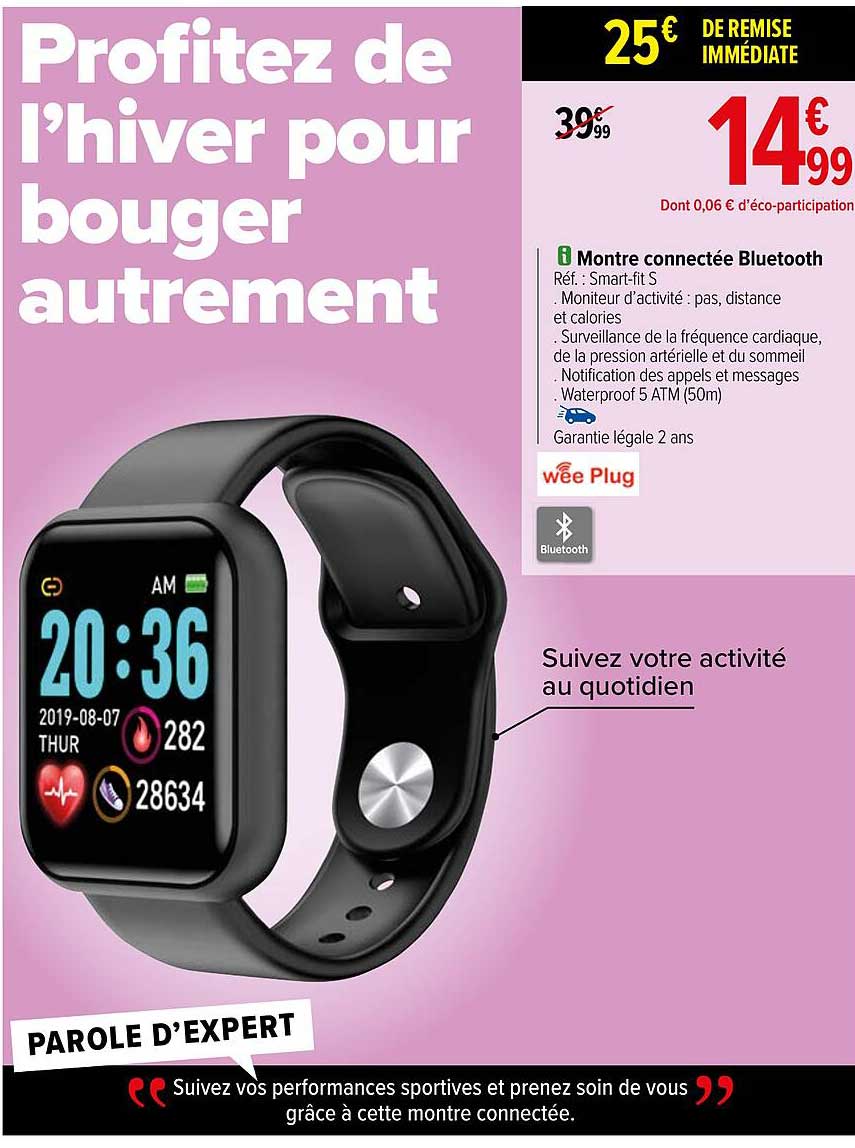 montre connectée bluetooth wee plug