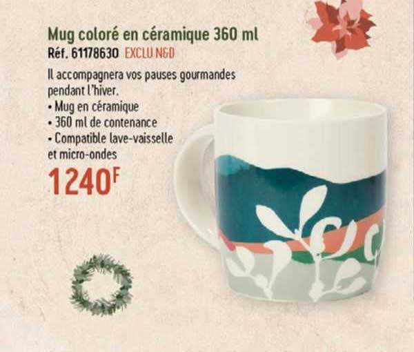 mug coloré en céramique 360 ml