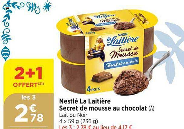Nestlé La Laitière Secret De Mousse Au Chocolat