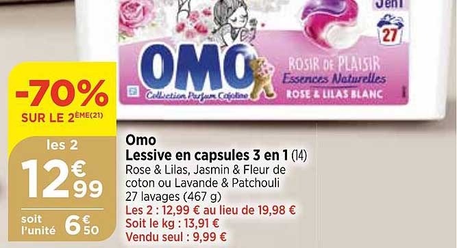 Omo Lessive En Capsules 3 En 1