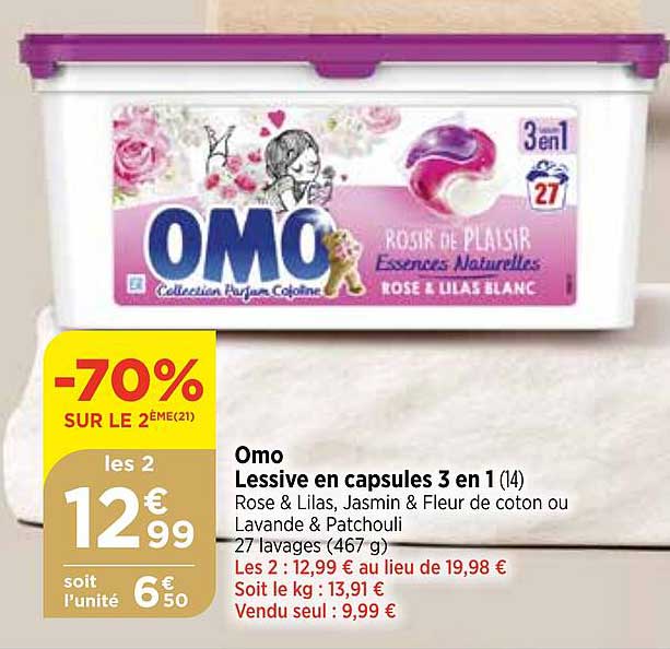 Omo Lessive En Capsules 3 En 1