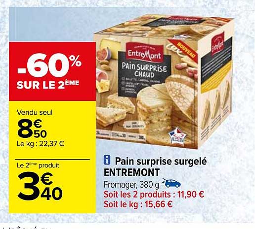 pain surprise surgelé entre mont