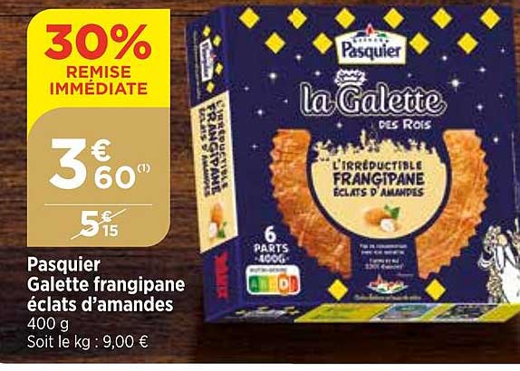 pasquier galette frangipane éclats d'amandes