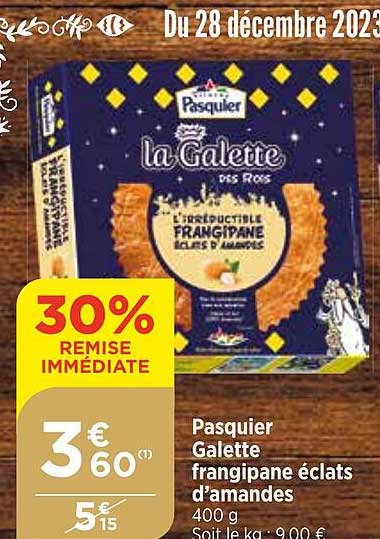 pasquier galette frangipane éclats d'amandes