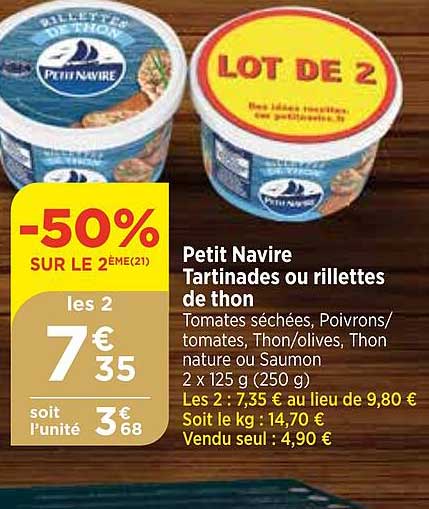 Petit Navire Tartinades Ou Rillettes De Thon