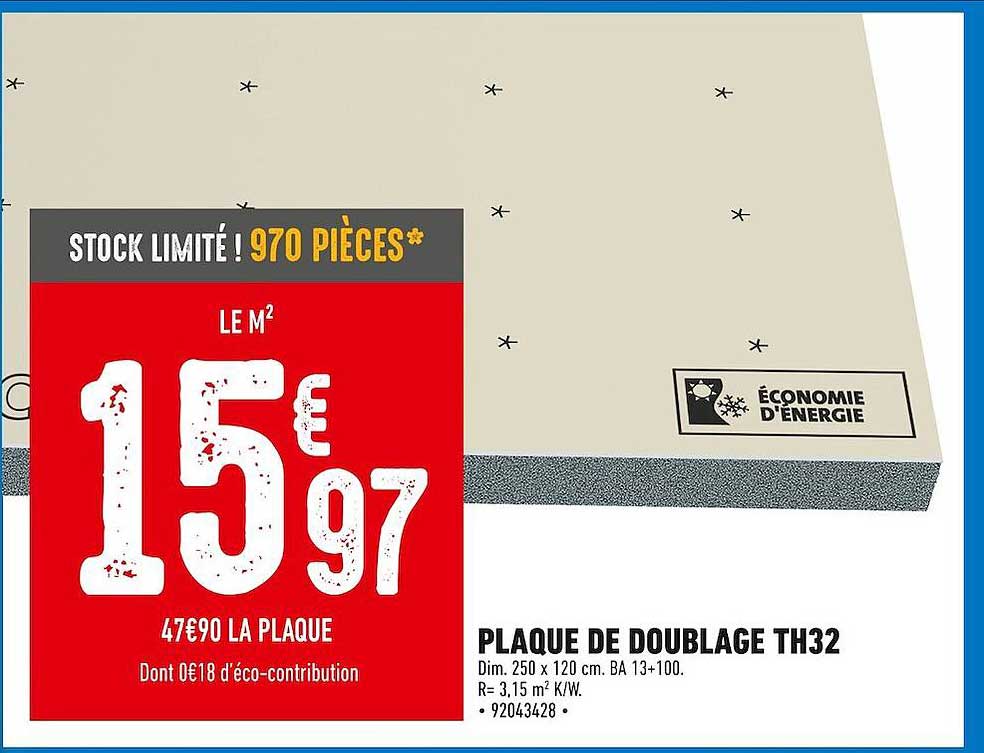 plaque de doublage th32