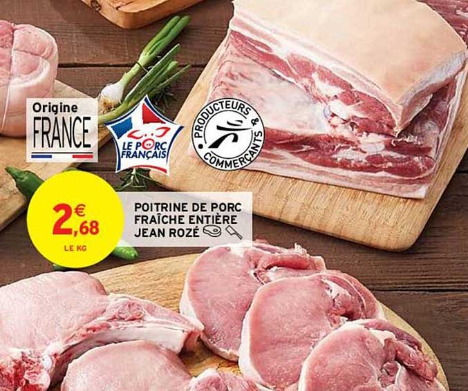poitrine de porc fraîche entière jean rozé