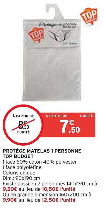 protège matelas 1 personne top budget