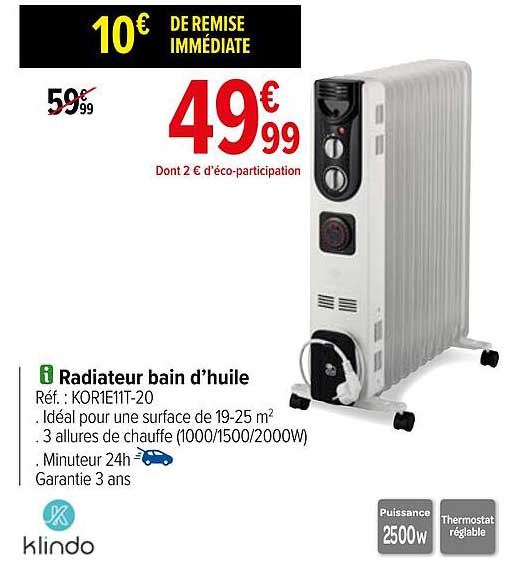 Radiateur Bain D'huile Klindo