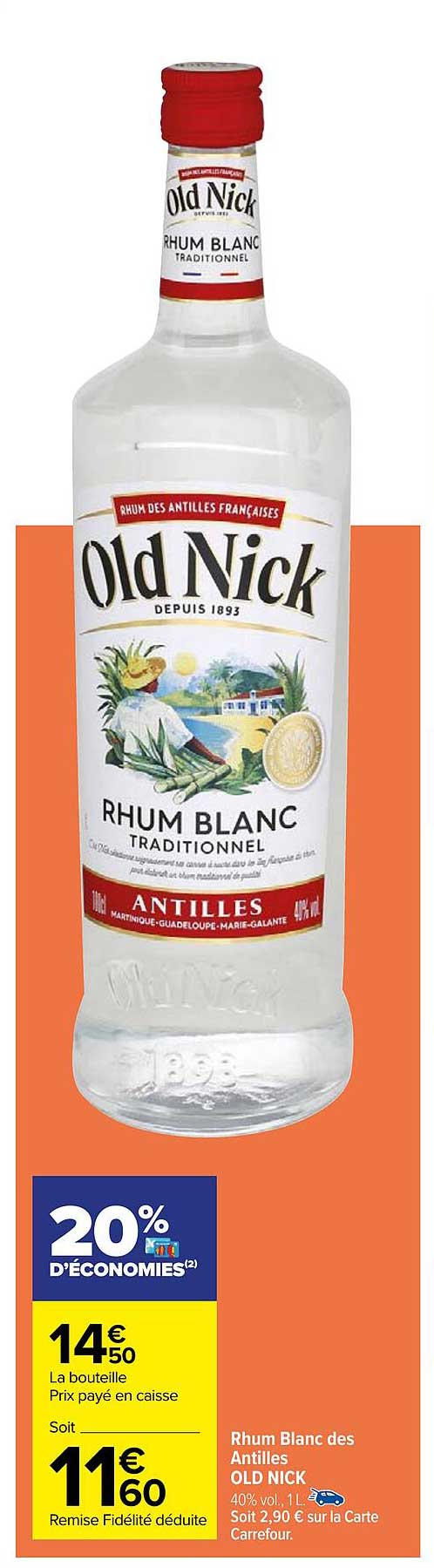 rhum blanc des antilles old nick