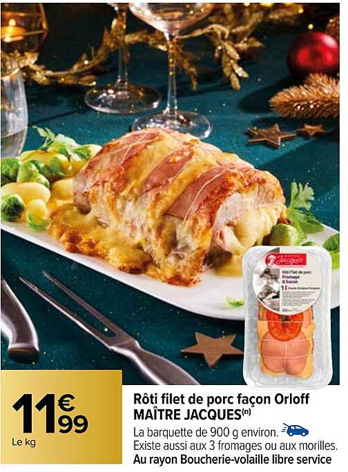 rôti filet de porc façon orloff mâitre jacques