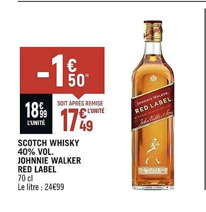 scotch whisky 40% vol. johnnie walker red label