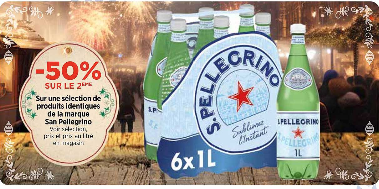 sélection de produits identiques de la marque san pellegrino