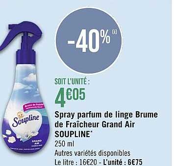 spray parfum de linge brume de fraîcheur grand air soupline