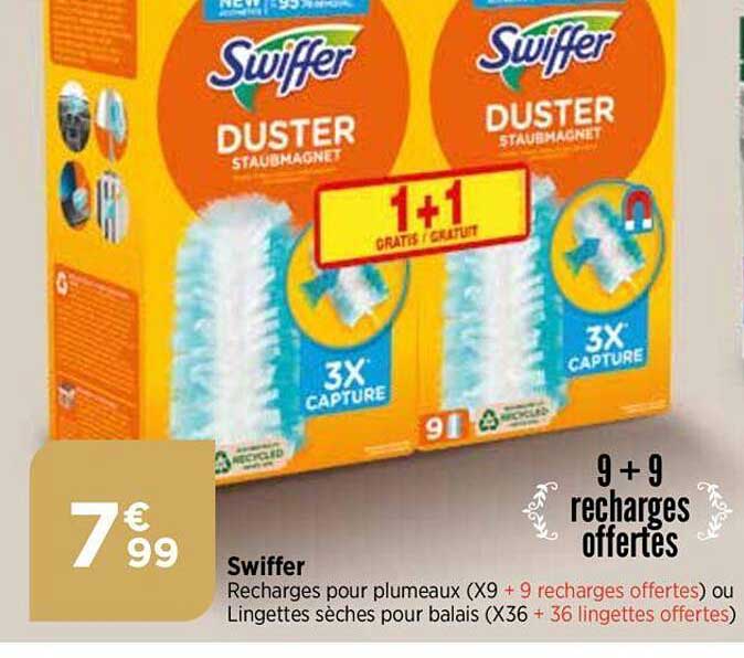 Swiffer Recharge Pour Plumeaux Lingettes Sèches Pour Balais