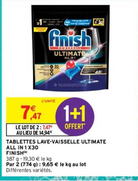 tablettes lave-vaisselle ultimate all in 1 x 30 finish