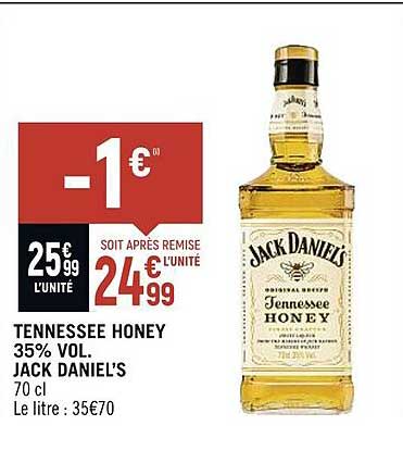 tennessee honey 35% vol. jack daniel's