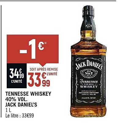 tennessee whiskey 40% vol. jack daniel's