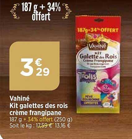 vahiné kit galettes des rois crème frangipane