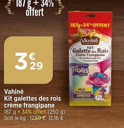 vahiné kit galettes des rois crème frangipane