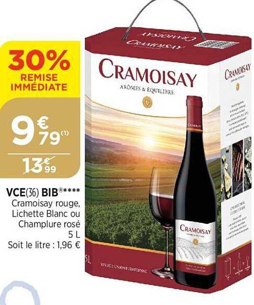 Vce Bib Cramoisay Rouge Lichette Blanc Ou Champlure Rosé