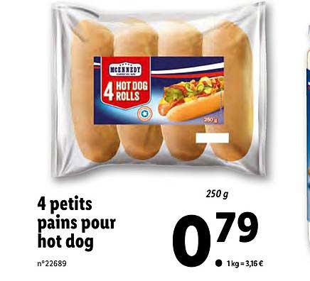 4 petits pains pour hot dog