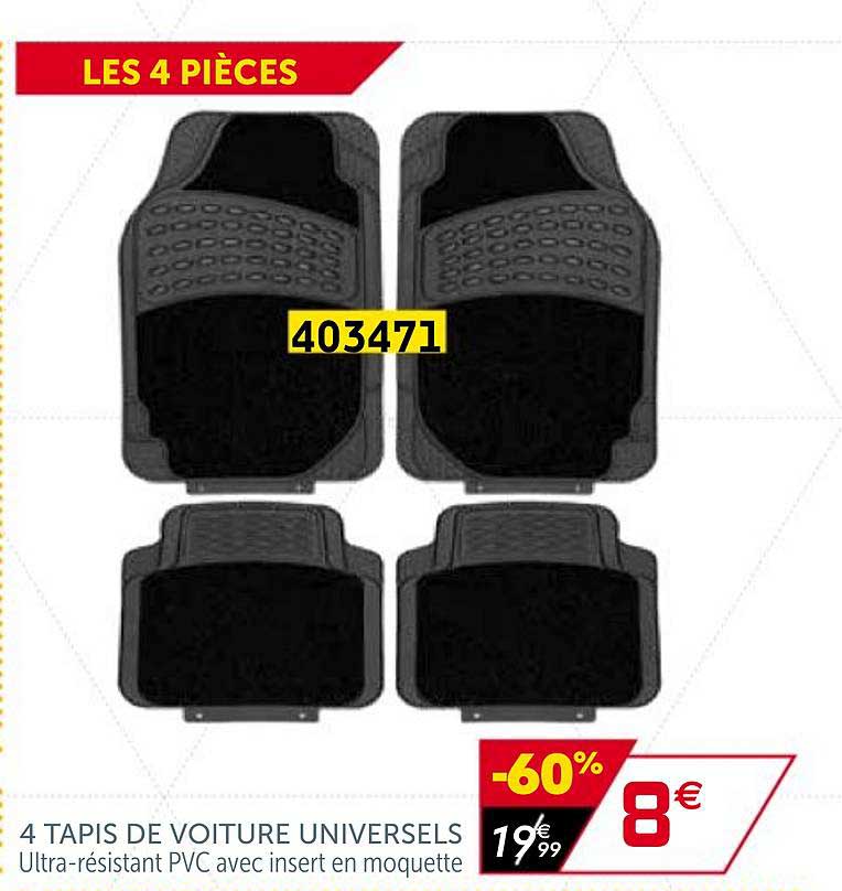 4 tapis de voiture universels