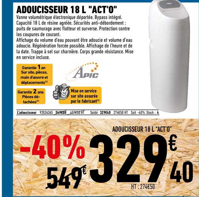 adoucisseur 18 l "act'o" apic
