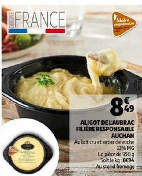 aligot de l'aubrac filière responsable auchan