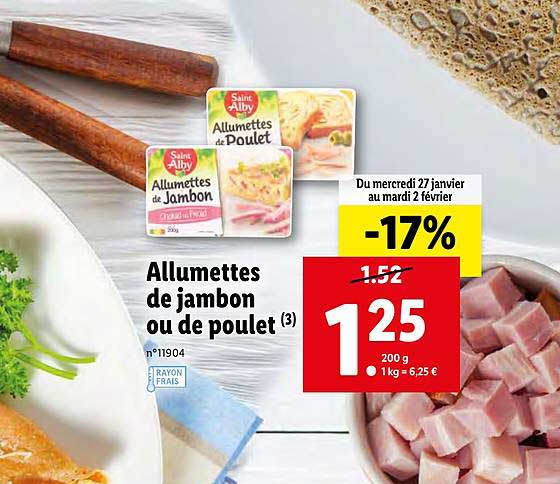 allumettes de jambon ou de poulet saint alby